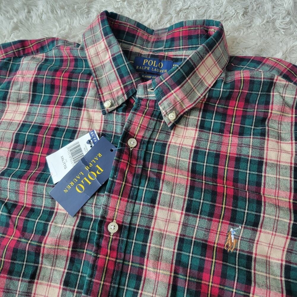 Polo Ralph Lauren Men's Classic Fit Plaid Brushed Flannel Shirt NWT XXL - Picture 2 of 6